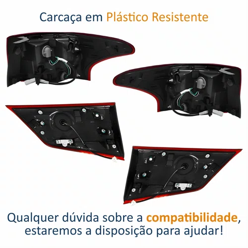 KIT Lanterna Traseira Mitsubishi Outlander 2016 Até 2020 Tampa + Canto Lado Direito Passageiro e Lado Esquerdo Motorista