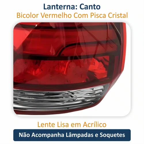 KIT Lanterna Traseira Mitsubishi Outlander 2016 Até 2020 Tampa + Canto Lado Direito Passageiro e Lado Esquerdo Motorista