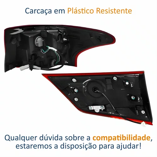 KIT Lanterna Traseira Mitsubishi Outlander 2016 Até 2020 Tampa + Canto Lado Esquerdo Motorista