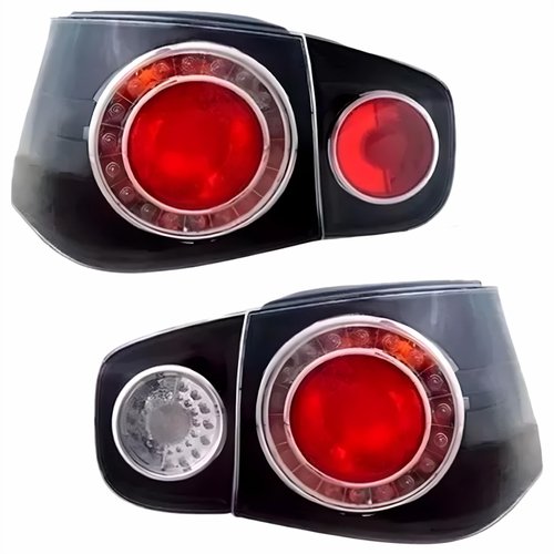 Kit Lanternas Traseira Canto Tampa Vw Golf 2008 Até 2013 Fumê Cristal Vermelha