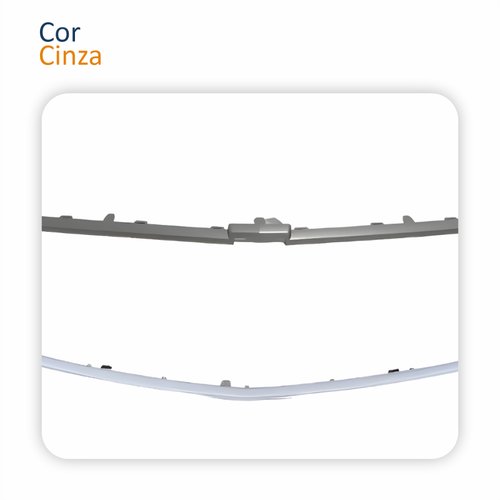 Kit Moldura Grade Radiador Gm Prisma 2017 2018 2019 Inferior Superior Cinza
