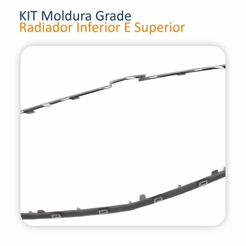 Kit Moldura Grade Radiador Gm Prisma 2017 2018 2019 Inferior Superior Cinza