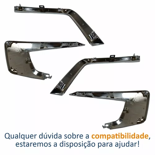 Kit Moldura Parachoque Dianteiro Mitsubishi Asx 2017 Até 2022 Superior Inferior Cromado
