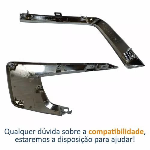 Kit Moldura Parachoque Dianteiro Mitsubishi Asx 2017 Até 2022 Superior Inferior Cromado Lado Direito Passageiro