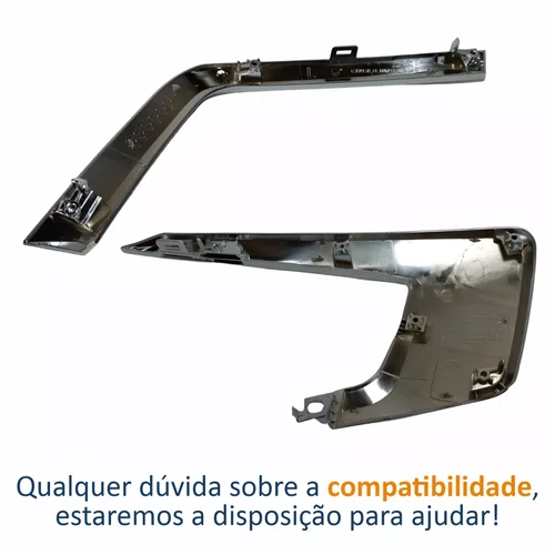 Kit Moldura Parachoque Dianteiro Mitsubishi Asx 2017 Até 2022 Superior Inferior Cromado Lado Esquerdo Motorista