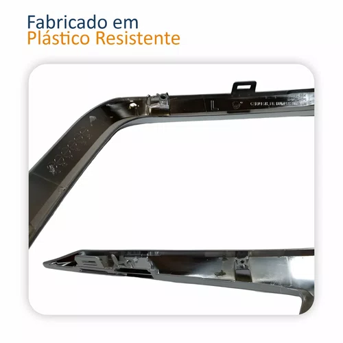 Kit Moldura Parachoque Dianteiro Mitsubishi Asx 2017 Até 2022 Superior Inferior Cromado Lado Esquerdo Motorista