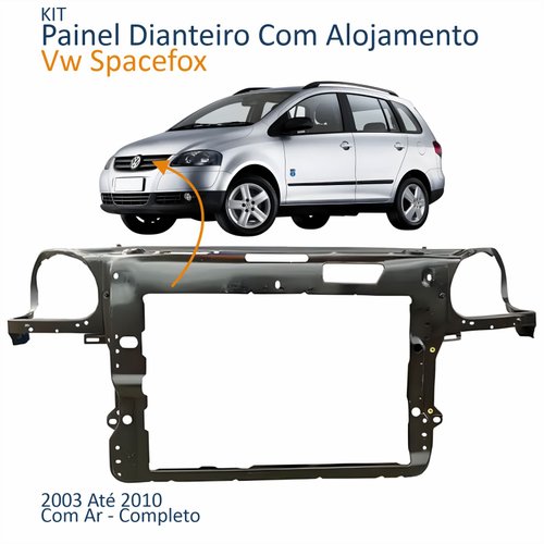 Kit Painel Dianteiro Com Alojamento Vw Spacefox 2003 Até 2010 Com Ar