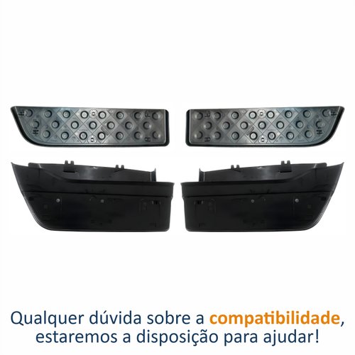 Kit Parachoque + Pisante Traseiro Mitsubishi L-200 Triton 2008 Até 2014 Lado Direito Passageiro e Lado Esquerdo Motorista