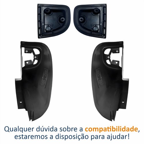 Kit Ponteira + Refletor do Parachoque Traseiro Mitsubishi L-200 Triton 2008 Até 2014 Lado Direito Passageiro e Lado Esquerdo Motorista