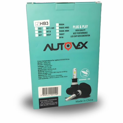 Lâmpadas Ultra Led Hb3 8000 Lumens