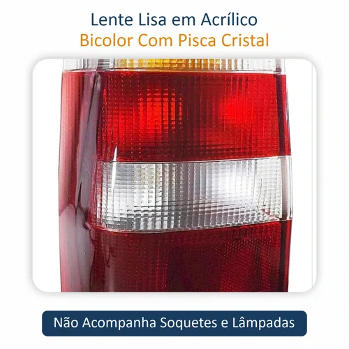 Lanterna Fiat Fiorino 2004 Até 2013 Bicolor Cristal Lado Esquerdo Motorista