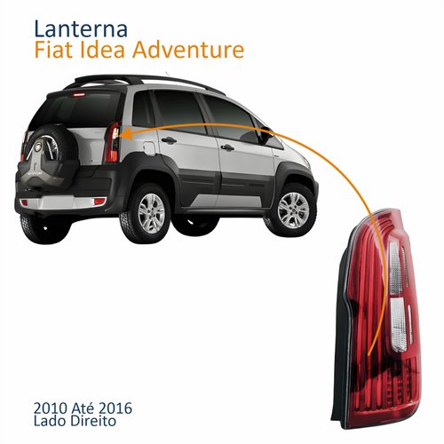Lanterna Traseira Fiat Idea Adventure 2010 Até 2016 Com Led Bicolor Lado Direito Passageiro