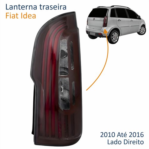 Lanterna Fiat Idea Essence 2010 Até 2016 Fumê Com Led Lado Direito Passageiro