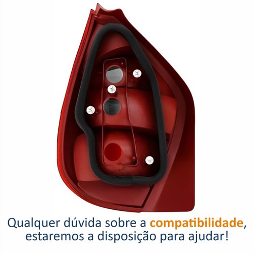 Lanterna Fiat Palio G2 2001 Até 2004 Fumê Carcaça Vermelha Lado Direito Passageiro