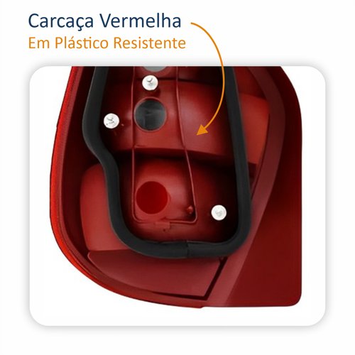 Lanterna Fiat Palio G2 2001 Até 2004 Fumê Carcaça Vermelha Lado Direito Passageiro