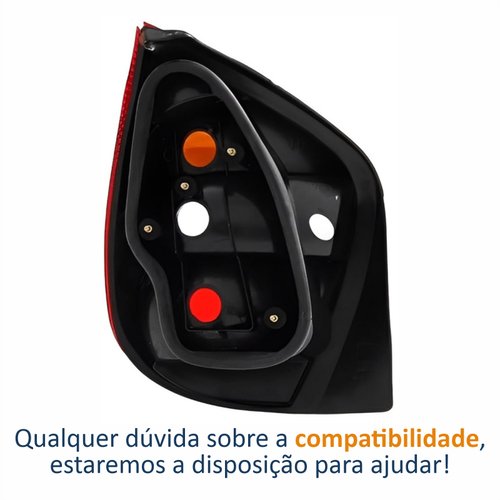 Lanterna Fiat Palio G2 2001 Até 2004 Tricolor Carcaça Preta Lado Direito Passageiro