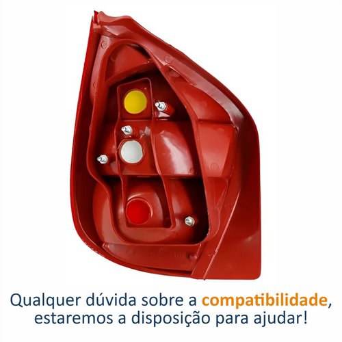 Lanterna Fiat Palio G2 2001 Até 2004 Tricolor Carcaça Vermelha Lado Direito Passageiro