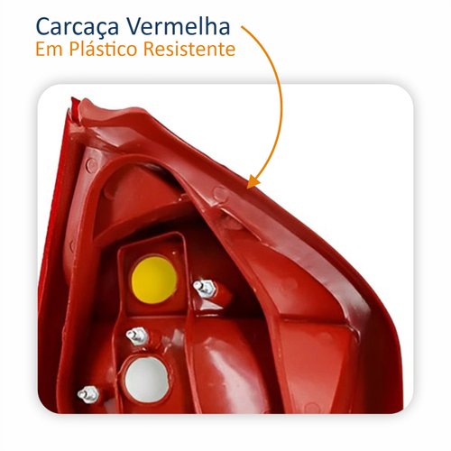 Lanterna Fiat Palio G2 2001 Até 2004 Tricolor Carcaça Vermelha Lado Direito Passageiro