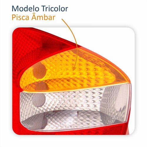 Lanterna Fiat Palio G2 2001 Até 2004 Tricolor Carcaça Vermelha Lado Esquerdo Motorista