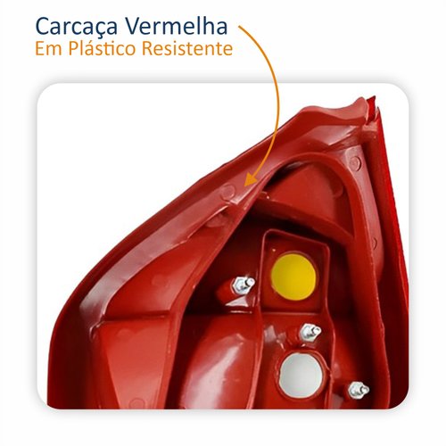 Lanterna Fiat Palio G2 2001 Até 2004 Tricolor Carcaça Vermelha Lado Esquerdo Motorista