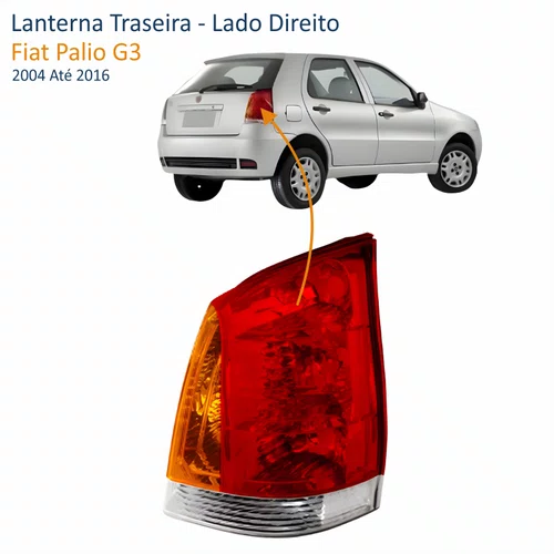 Lanterna Fiat Palio G3 2004 Até 2016 Tricolor Lado Direito Passageiro