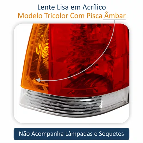 Lanterna Fiat Palio G3 2004 Até 2016 Tricolor Lado Direito Passageiro
