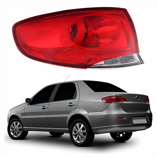Lanterna Traseira Fiat Siena G4 2008 Até 2013 Canto Bicolor Lado Esquerdo Motorista