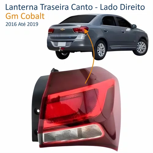 Lanterna Gm Cobalt 2016 Até 2019 Canto Bicolor Cristal Lado Direito Passageiro