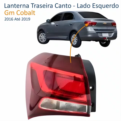 Lanterna Gm Cobalt 2016 Até 2019 Canto Bicolor Cristal Lado Esquerdo Motorista