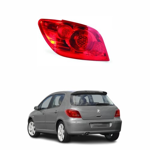 Lanterna Peugeot 307 Hatch 2007 Até 2012 Toda Vermelha Lado Esquerdo Motorista