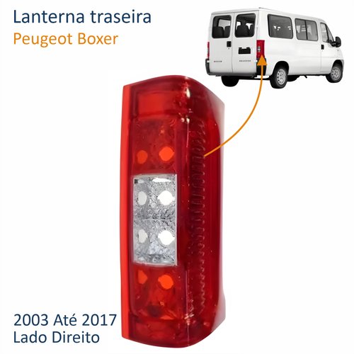 Lanterna Peugeot Boxer 2003 Até 2017 Bicolor Lado Direito Passageiro