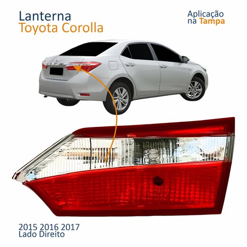 Lanterna Traseira Toyota Corolla 2015 2016 2017 Tampa Bicolor Sem Led Lado Direito Passageiro