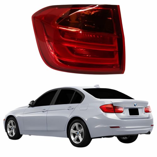 Lanterna Traseira Bmw Série 3 320i 325i 328i 2013 Até 2016 Bicolor Com Pisca Ambar Com Led Canto Lado Esquerdo Motorista