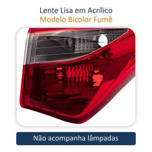Lanterna Traseira Canto Hyundai Hb20 Hatch 2012 Até 2015 Fumê Lado Direito Passageiro
