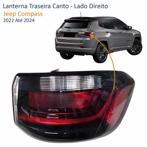 Lanterna Traseira Canto Jeep Compass 2022 Até 2024 Com Led Lado Direito Passageiro