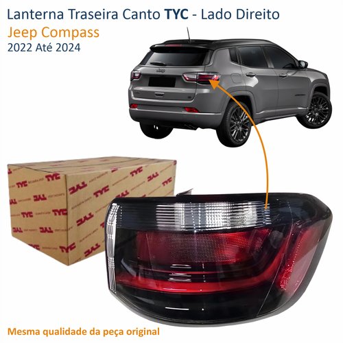 Lanterna Traseira Canto Jeep Compass 2022 Até 2024 TYC Com Led Lado Direito Passageiro