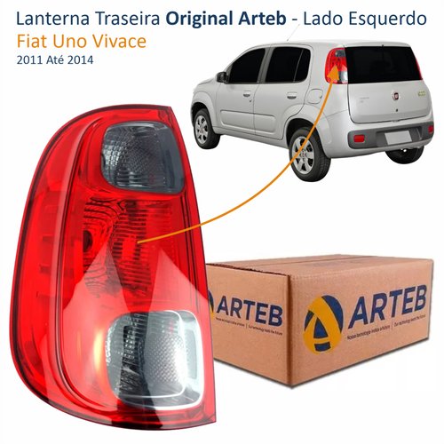 Lanterna Traseira Fiat Uno Vivace 2011 Até 2014 Original Arteb Fumê Lado Esquerdo Motorista