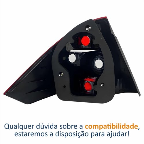 Lanterna Traseira Ford Fiesta Sedan 2003 Até 2010 Bicolor Cristal Lado Direito Passageiro