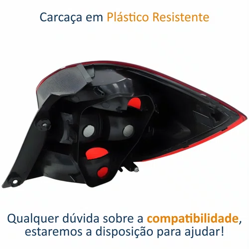 Lanterna Traseira Ford Ka Hatch 2015 Até 2018 Bicolor Cristal Lado Esquerdo Motorista