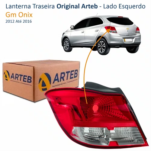 Lanterna Traseira Gm Onix 2012 Até 2016 Bicolor Original ARTEB Lado Esquerdo Motorista