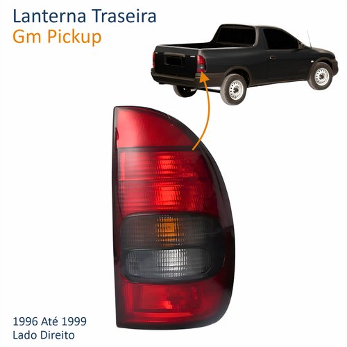 Lanterna Traseira Gm Pickup 1996 Até 1999 Fumê Lado Direito Passageiro