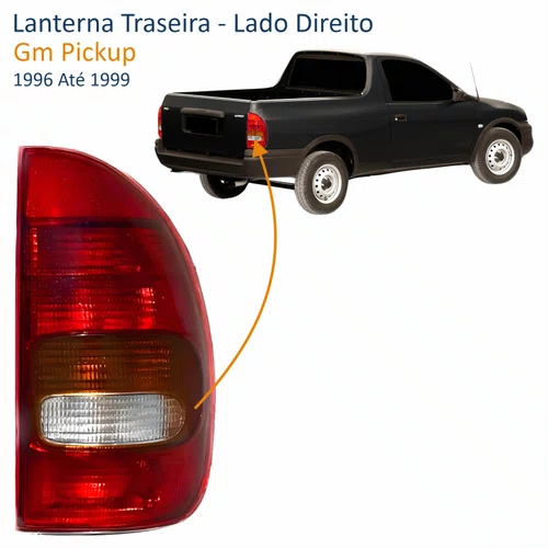 Lanterna Traseira Gm Pickup 1996 Até 1999 Tricolor 4 Portas Lado Direito Passageiro