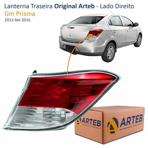 Lanterna Traseira Gm Prisma 2013 Até 2016 Original Arteb Bicolor Lado Direito Passageiro