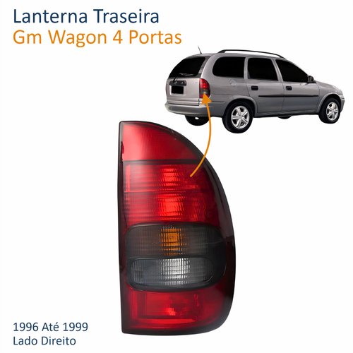 Lanterna Traseira Gm Wagon 4 Portas 1996 Até 1999 Fumê Lado Direito Passageiro