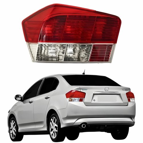 Lanterna Traseira Honda City 2009 2010 2011 2012 Bicolor Cristal Lado Esquerdo Motorista