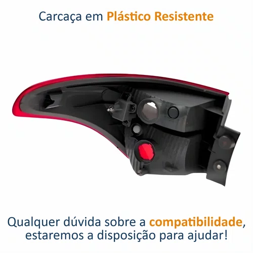 Lanterna Traseira Hyndai Hb20 Hatch 2012 Até 2019 Tampa Fumê Lado Esquerdo Motorista