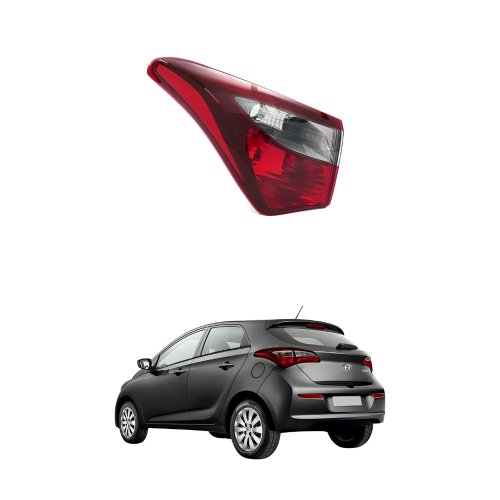 Lanterna Traseira Hyundai Hb20 Hatch 2012 Até 2019 Canto Bicolor Fume Lado Esquerdo Motorista