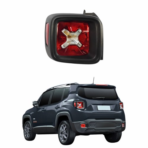 Lanterna Traseira Jeep Renegade 2015 Até 2020 Bicolor Cristal Lado Esquerdo Motorista