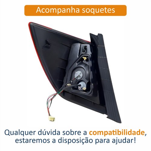 Lanterna Traseira Lifan X60 2013 Até 2016 Com Led Com Soquete Lado Direito Passageiro
