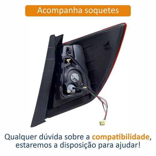 Lanterna Traseira Lifan X60 2013 Até 2016 Com Led Com Soquete Lado Esquerdo Motorista